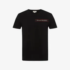 亚历山大麦昆/Alexander McQueen 镶边标识饰带细节T恤 男士 642662QRX740901