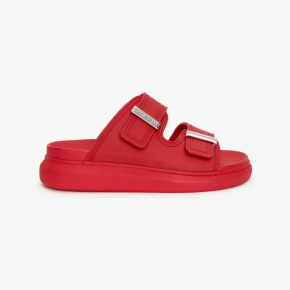 亚历山大麦昆/Alexander McQueen Lust Red 女式混合拖鞋 658063W4Q516454 