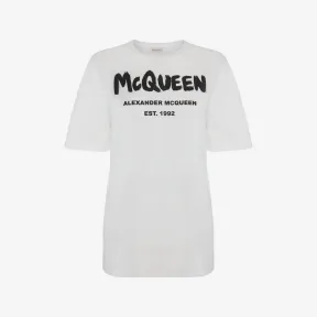 亚历山大麦昆/Alexander McQueen 白/黑 女士 T恤 659729QZAD30909 