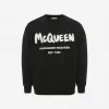 亚历山大麦昆/Alexander McQueen 女式 McQueen 涂鸦黑色/白色卫衣 659975QZAD50520 
