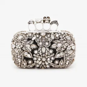亚历山大麦昆/Alexander McQueen 女士Victorian Jewel Knuckle手拿包浅象牙色 6762561T1A78550