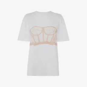 亚历山大麦昆/Alexander McQueen 白色/粉色 女士 T恤 679449QZAD80935 