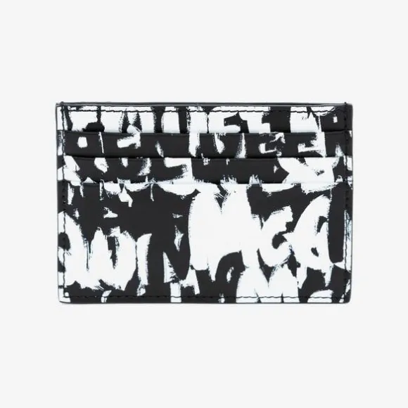 亚历山大麦昆/Alexander McQueen 黑，白 男士 卡包 7046251AAHV1081 810683784