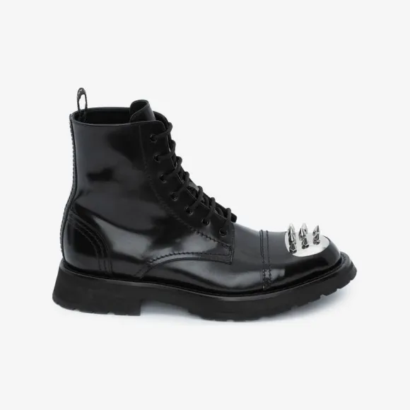 亚历山大麦昆/Alexander McQueen 黑色/银色 男士 及踝靴 705080WIC631081 