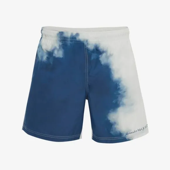 亚历山大麦昆/Alexander McQueen 海军蓝/白色 男士 泳裤 7056064419Q4177 