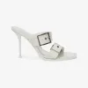 亚历山大麦昆/Alexander McQueen 象牙色/银色 女士 穆勒鞋 709990WHSWD9359 
