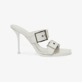 亚历山大麦昆/Alexander McQueen 象牙色/银色 女士 穆勒鞋 709990WHSWD9359 