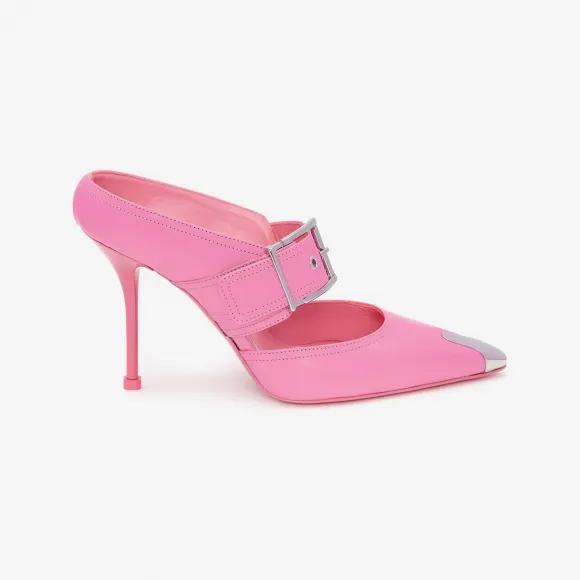 亚历山大麦昆/Alexander McQueen 女士Punk搭扣穆勒鞋糖粉色 709993WHSWD5482