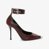 亚历山大麦昆/Alexander McQueen 威尔士红/银 女士 高跟鞋 709994WHU326088 