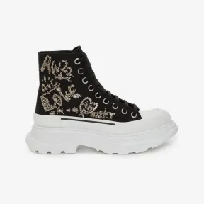 亚历山大麦昆/Alexander McQueen 黑色/银色 女士 靴子 710407W4TGC1320 