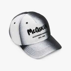 亚历山大麦昆/Alexander McQueen 黑色/象牙色 男士 棒球帽 7113714404Q1078 