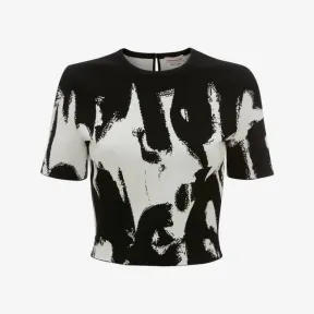 亚历山大麦昆/Alexander McQueen 黑，白 女士 上衣 720144Q1A4S1104 