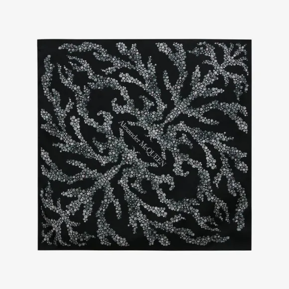 亚历山大麦昆/Alexander McQueen 黑色/中灰色 女士 围巾 7210443001Q1062 810917869