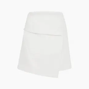 亚历山大麦昆/Alexander McQueen 女式柔软白色不对称迷你裙 723458QJAAC9016 