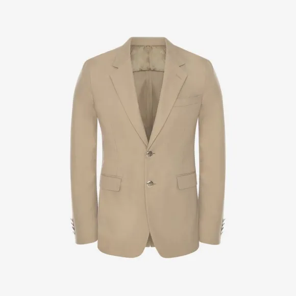 亚历山大麦昆/Alexander McQueen 男式解构主义单排扣夹克，灰色 726486QUS579503 