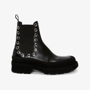 亚历山大麦昆/Alexander McQueen 男士黑色 Stack 切尔西靴 730094WHSWV1081 