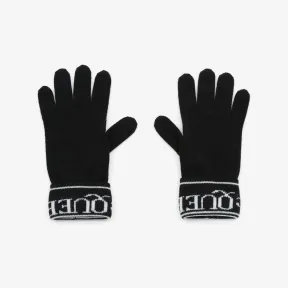 亚历山大麦昆/Alexander McQueen 女士 McQueen 黑色/象牙色针织手套 7304493206Q1078 