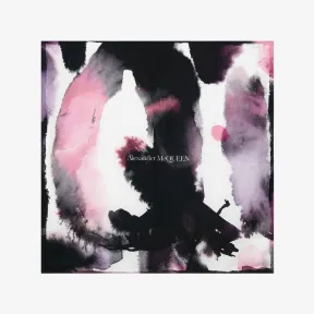 亚历山大麦昆/Alexander McQueen 女式象牙色/黑色爆炸水彩涂鸦方巾 7326823001Q9260 811204486