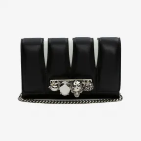 亚历山大麦昆/Alexander McQueen 女士Slash手拿包黑色/象牙色 732795DYTCC1090