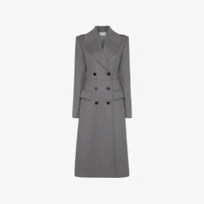 亚历山大麦昆/Alexander McQueen 女士混色双排扣军装大衣 732903QKAAC1020 