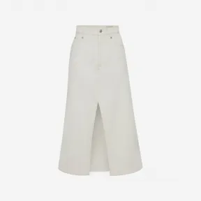 亚历山大麦昆/Alexander McQueen 女式象牙色开衩牛仔半身裙 733208QMAB99015 
