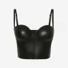亚历山大麦昆/Alexander McQueen 女士黑色皮革紧身胸衣 733885Q5AKJ1000 