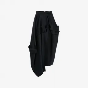 亚历山大麦昆/Alexander McQueen 女士不对称Balloon裙黑色 734606QEAEI1000
