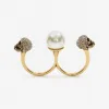 亚历山大麦昆/Alexander McQueen 女士珍珠骷髅双环古金 734749I170A2375 