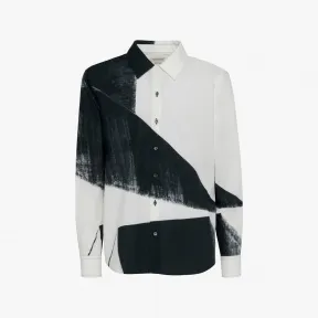 亚历山大麦昆/Alexander McQueen 男士粉色/白色/黑色 Brushstroke 衬衫 735313QUO815772 