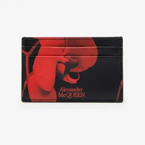 亚历山大麦昆/Alexander McQueen 男士Red Orchid卡包黑色/鲜红色 7362301AAP51091