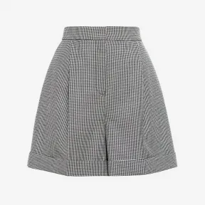 亚历山大麦昆/Alexander McQueen 女士花纹翻边短裤黑色/象牙色 741600QZAJJ1080