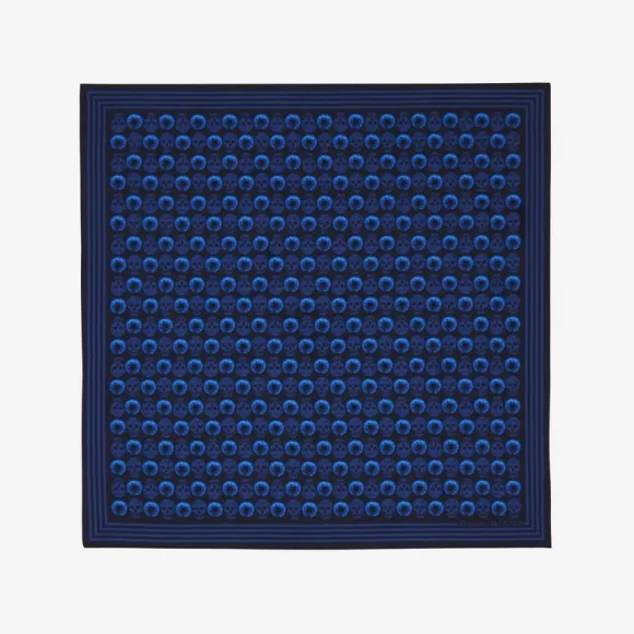 亚历山大麦昆/Alexander McQueen 午夜蓝女式 Polka Iris 机车方巾 - 蓝色 7452793001Q4068 812892448