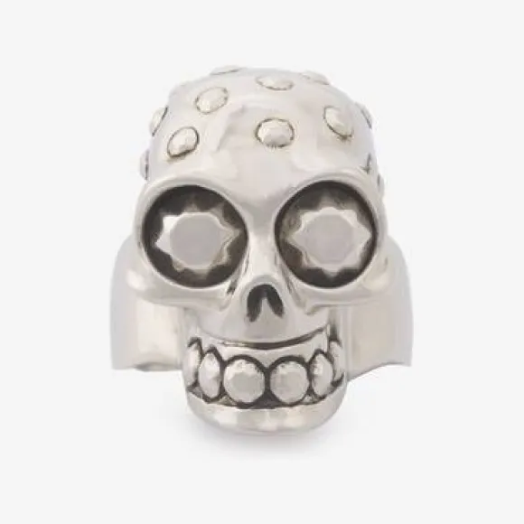 亚历山大麦昆/Alexander McQueen 男士古银 The Knuckle 骷髅戒指 748200J160Y0446 