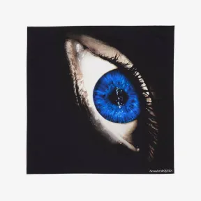 亚历山大麦昆/Alexander McQueen 女士黑色/蓝色 Iris 方巾 7483293001Q1068 812900593