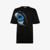 亚历山大麦昆/Alexander McQueen 女式黑色/银河蓝 Iris 大廓形 T 恤 748581QZAIY0901 