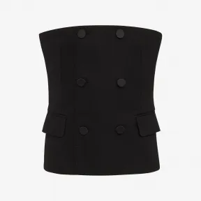 亚历山大麦昆/Alexander McQueen 男士剪裁紧身胸衣黑色 749654QVV211000