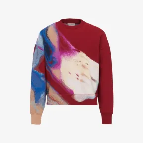 亚历山大麦昆/Alexander McQueen 男士夜光花卉提花卫衣，石榴石色/多色 752060Q1XHX6020 