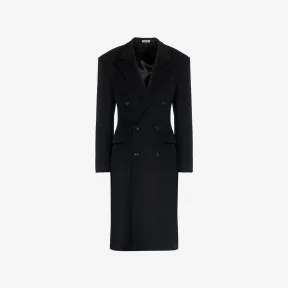 亚历山大麦昆/Alexander McQueen 男士黑色宽肩合身大衣 754184QVV701000 754184QVV701000