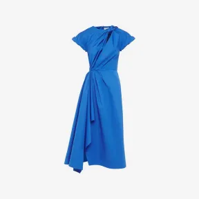 亚历山大麦昆/Alexander McQueen 女士深蓝色结饰中长连衣裙 754989QAABC4093 