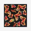 亚历山大麦昆/Alexander McQueen 女士Orchid丝巾黑色/红色 7570993001Q1074