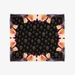 亚历山大麦昆/Alexander McQueen 女式黑色/象牙色 Solarised Garnet Classic Skull 方巾 7572383052Q1078 813101825