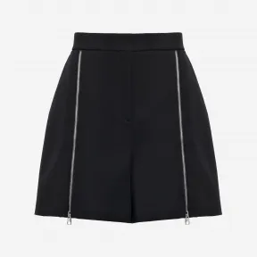亚历山大麦昆/Alexander McQueen 女士拉链细节西装短裤黑色 757297QJAAC1000