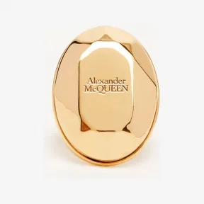 亚历山大麦昆/Alexander McQueen 女士Faceted Stone戒指古金色 757452J160T0448