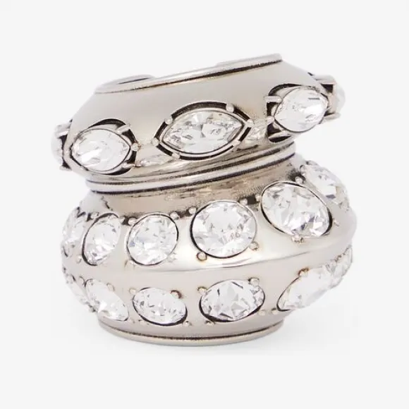 亚历山大麦昆/Alexander McQueen 女士堆叠设计珠宝戒指古银色 757531J160N1318