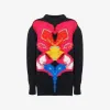 亚历山大麦昆/Alexander McQueen 女式黑色/红色/黄色兰花嵌花超大套头衫 758350Q1A6H1160 