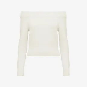 亚历山大麦昆/Alexander McQueen 女式象牙色露肩针织套头衫 758588Q1A6Y9004 