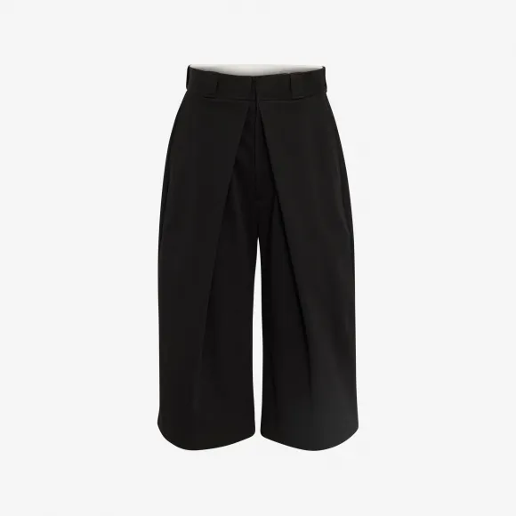 亚历山大麦昆/Alexander McQueen 男士深褶短裤黑色 758701QVS221000