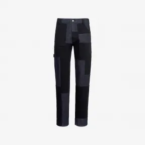 亚历山大麦昆/Alexander McQueen 男士拼接工装牛仔裤靛蓝色/黑色 759112QVZ210903