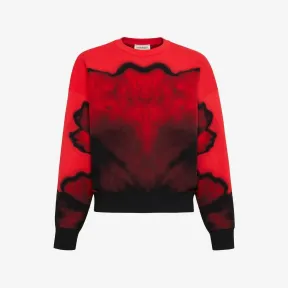 亚历山大麦昆/Alexander McQueen 男士欲望红/黑墨花毛衣 760767Q1XIO6056 760767Q1XIO6056