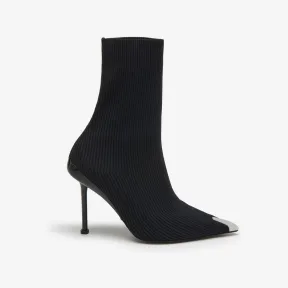 亚历山大麦昆/Alexander McQueen 黑色/银色斜纹针织靴 768095W4X811081 768095W4X811081